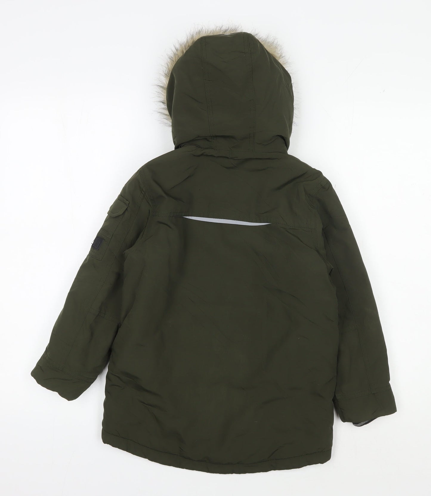 Next Boys Green Parka Coat 6 Years Winter Hooded