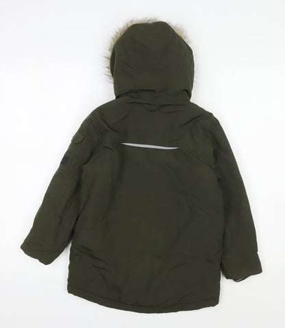 Next Boys Green Parka Coat 6 Years Winter Hooded
