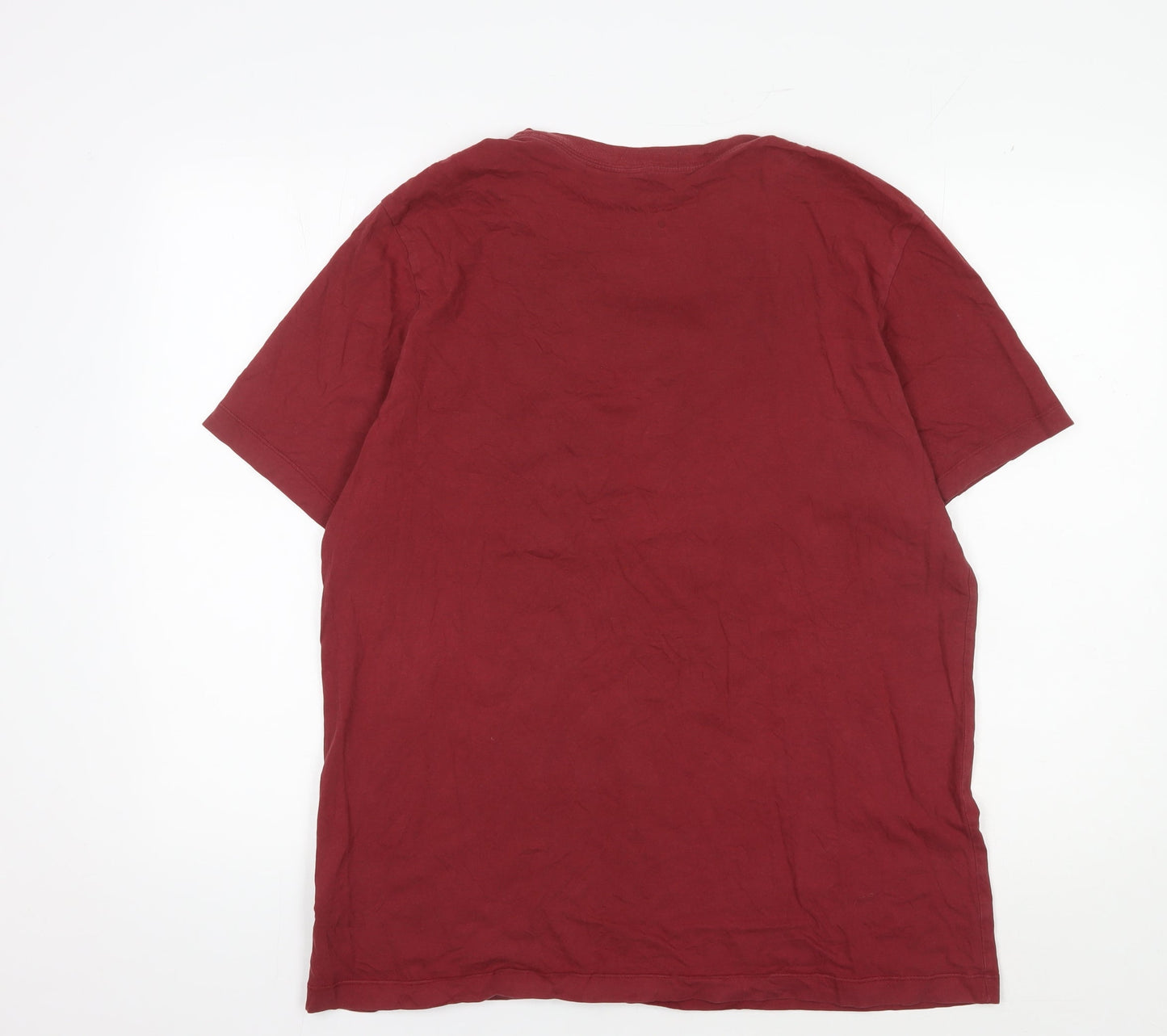 Nike Men's Red Cotton Crew Neck T-Shirt L