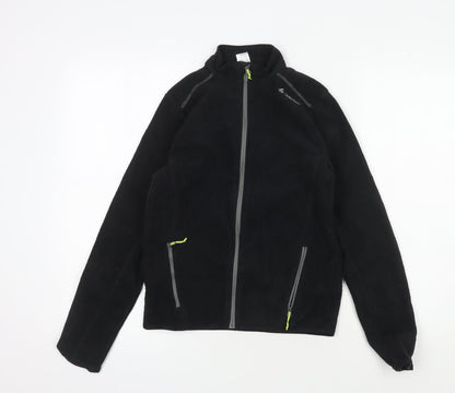 Decathlon Girls Black Fleece Jacket Size 12 Lightweight Activewear