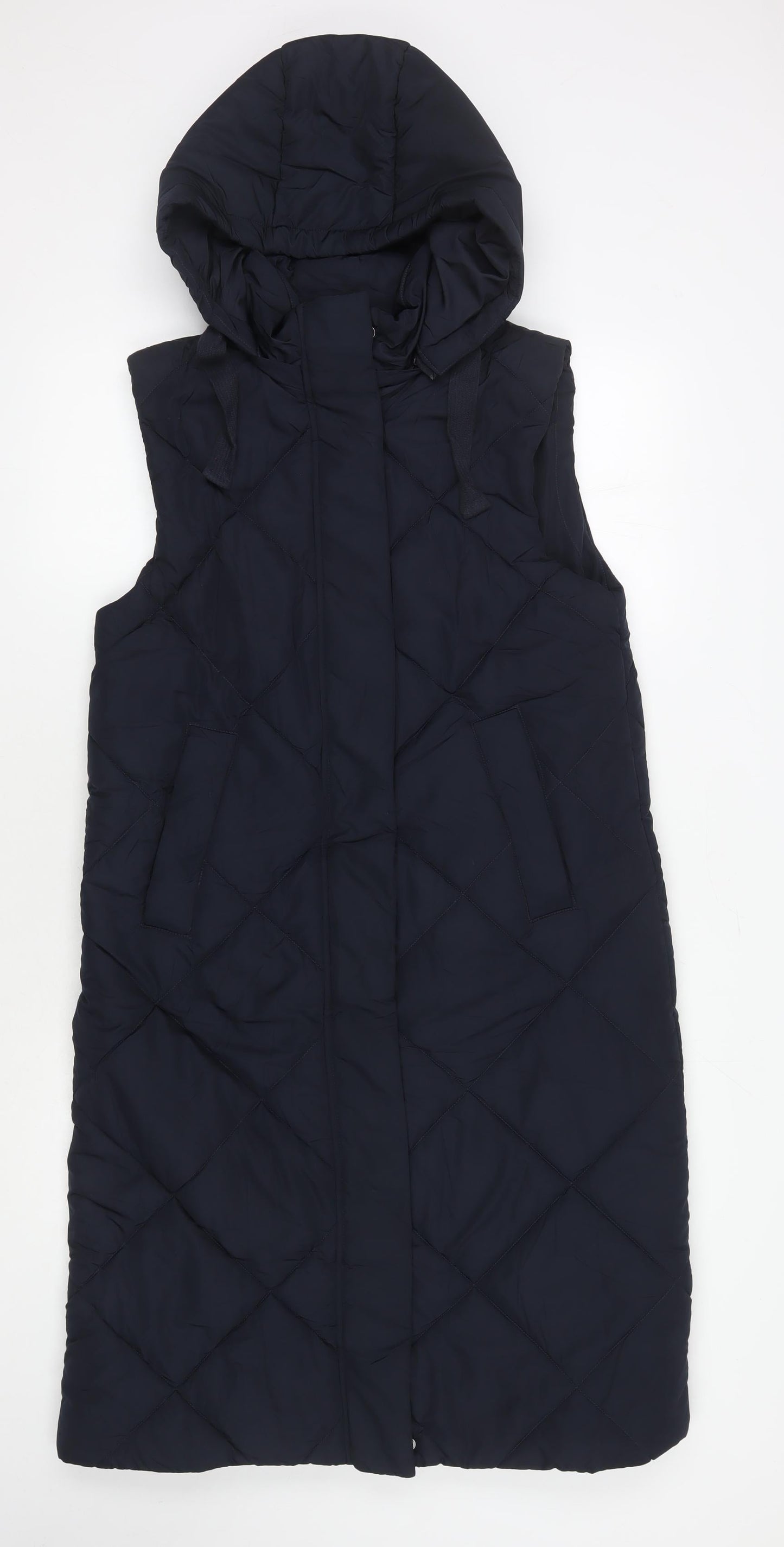 Womens UK Size 10 Marks and Spencer Black Quilted Coat