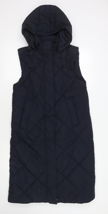 Womens UK Size 10 Marks and Spencer Black Quilted Coat