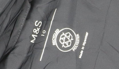 Womens UK Size 10 Marks and Spencer Black Quilted Coat