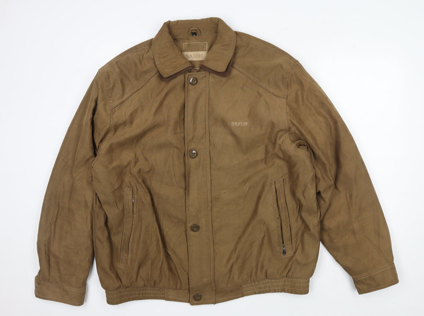 Mens UK Size XL Saxon Brown Bomber Jacket