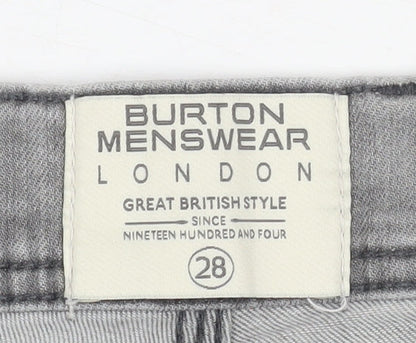 Burton Menswear Grey Denim Shorts, Men's 28 Chino Style