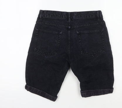 Topman Men's Black Denim Shorts Size 28 Slim Fit