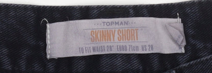 Topman Men's Black Denim Shorts Size 28 Slim Fit