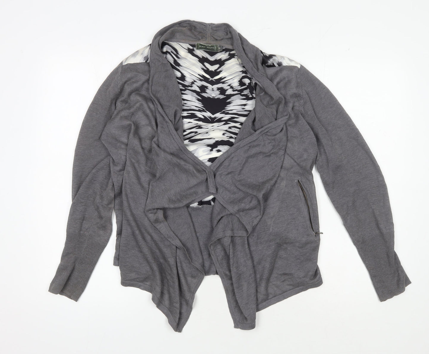 Womens UK Size 14 Mint Velvet Grey Cardigan Jumper