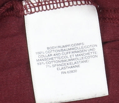 Lands' End Men's Red Relaxed Fit Mock Neck Top M