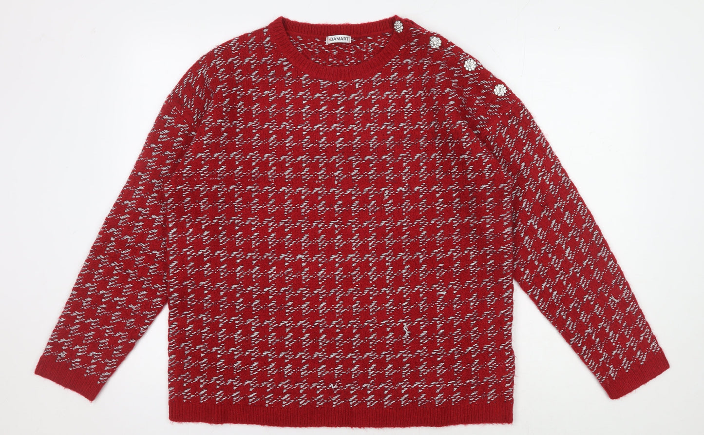 Womens UK Size M Damart Red Pullover Jumper
