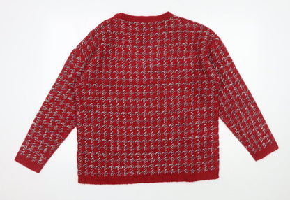 Womens UK Size M Damart Red Pullover Jumper