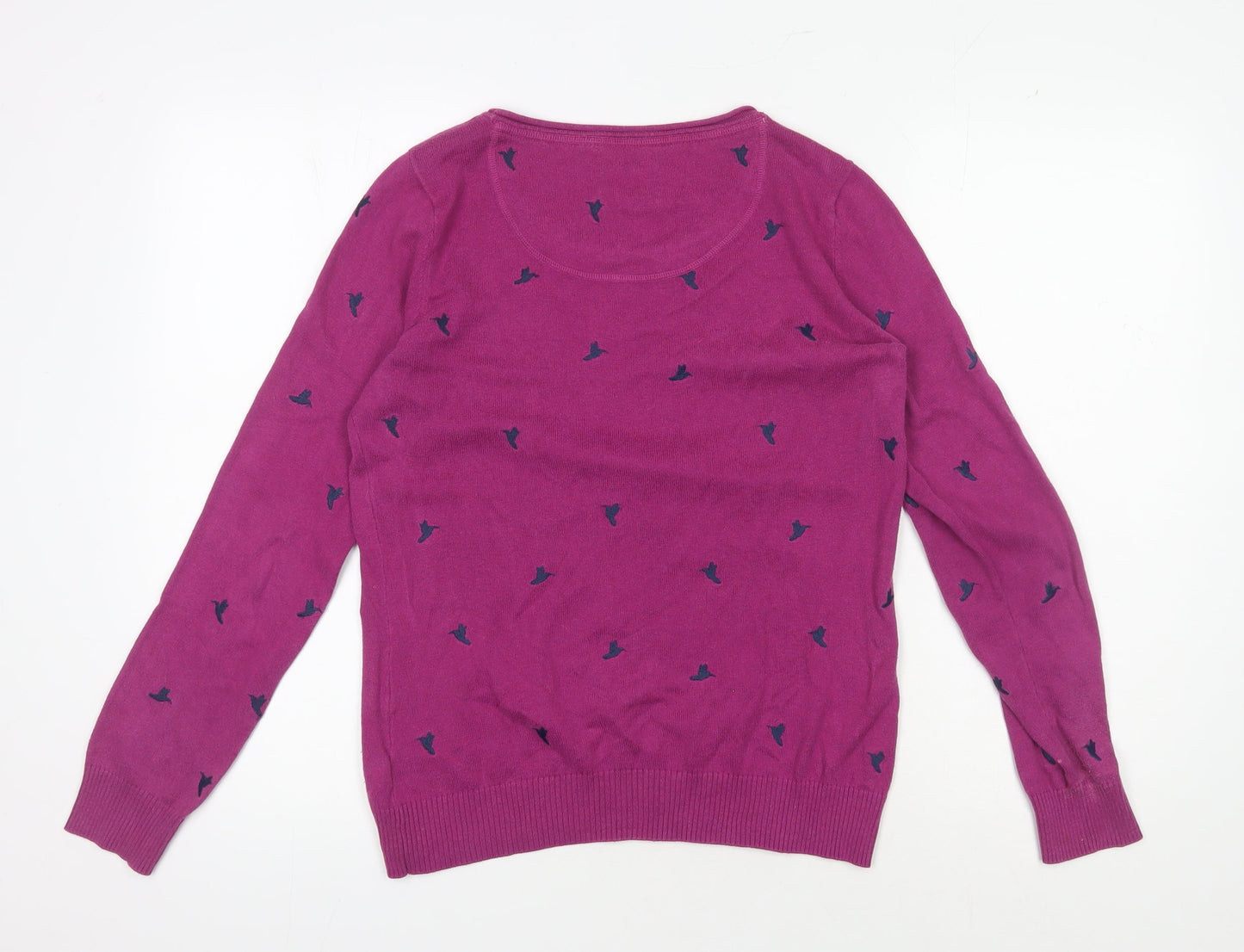 Knitted Just For Ewe Women's Purple Animal Print Pullover Jumper Size 12