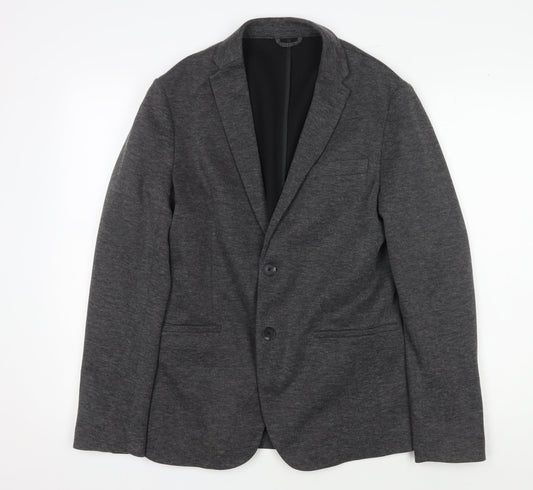 Zara Women's Grey Blazer - Size S Smart Single-Breasted