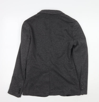Zara Women's Grey Blazer - Size S Smart Single-Breasted