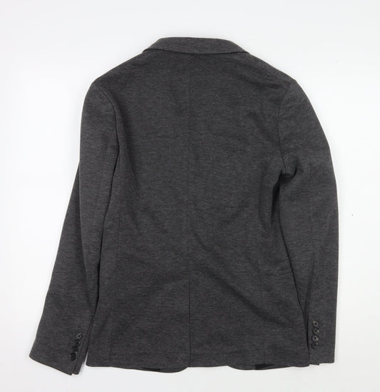 Zara Women's Grey Blazer - Size S Smart Single-Breasted