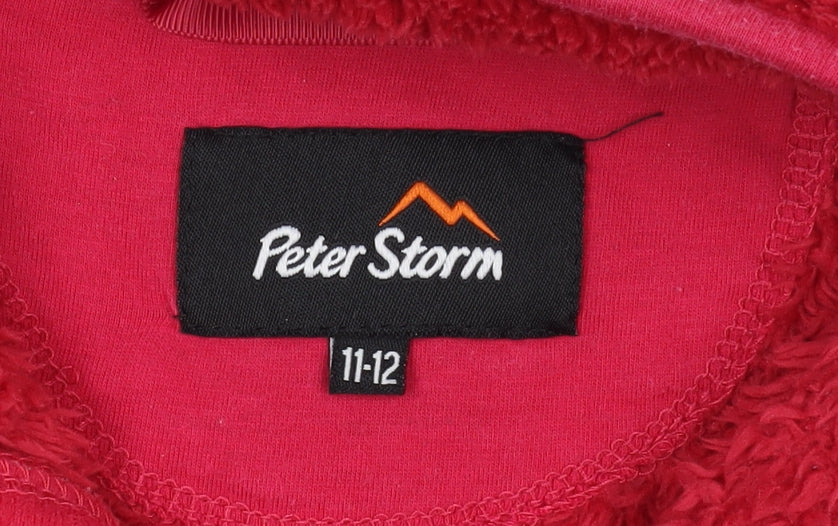 Peter Storm Girls Fleece Sweatshirt Red 11-12 Years 1/2 Zip