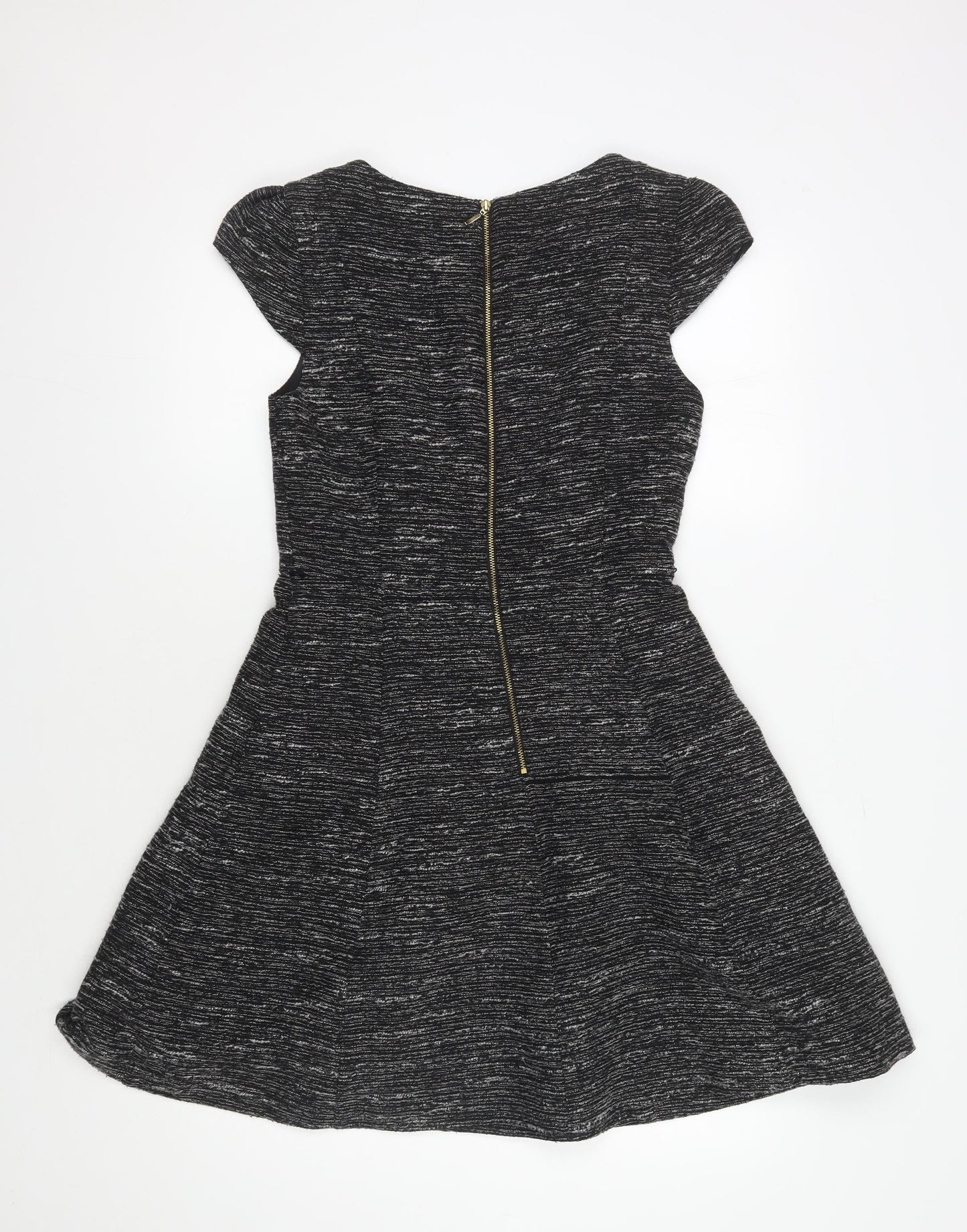 Oasis Women's Black Knit Dress Size 10 with Zip Accent