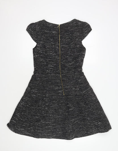 Oasis Women's Black Knit Dress Size 10 with Zip Accent