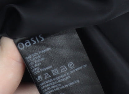 Oasis Women's Black Knit Dress Size 10 with Zip Accent