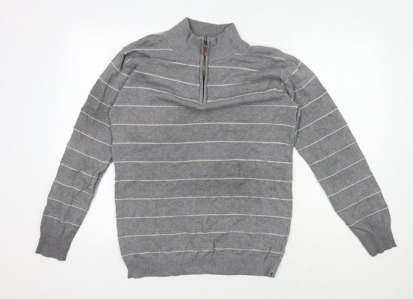 Reserve Men's Grey 3XL Knit Jumper with Half Zip