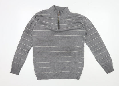 Reserve Men's Grey 3XL Knit Jumper with Half Zip