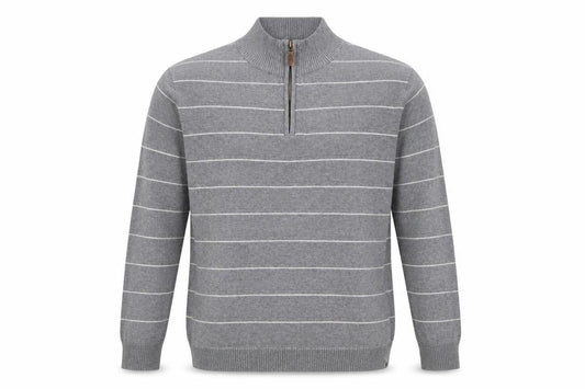 Reserve Men's Grey 3XL Knit Jumper with Half Zip