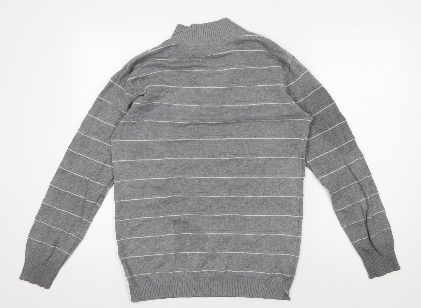 Reserve Men's Grey 3XL Knit Jumper with Half Zip