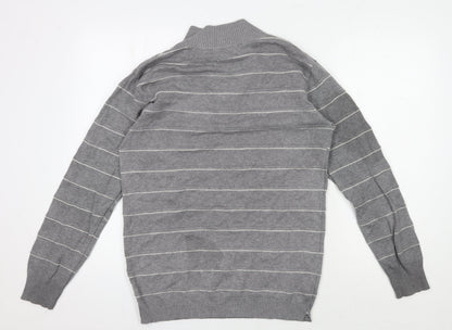 Reserve Men's Grey 3XL Knit Jumper with Half Zip