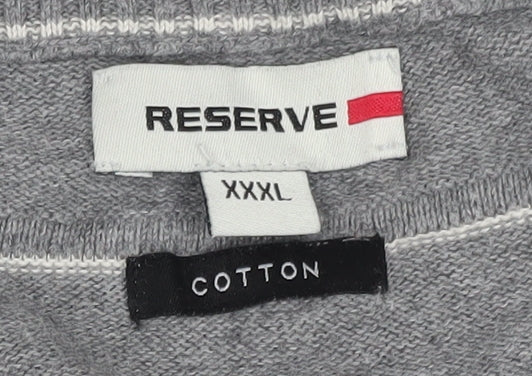 Reserve Men's Grey 3XL Knit Jumper with Half Zip