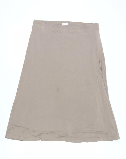 EaSTeX Beige A-Line Midi Skirt for Women Size 16