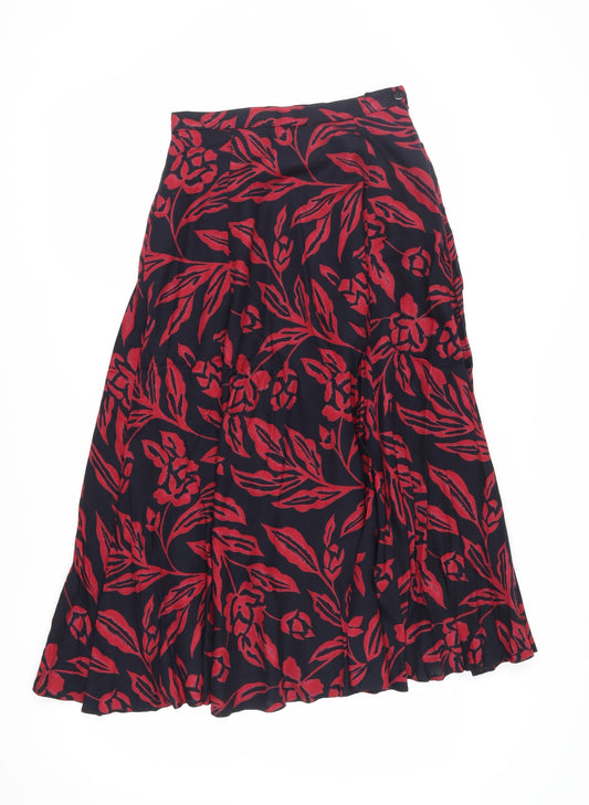 Alexon Women's Red Floral A-Line Skirt Size 12