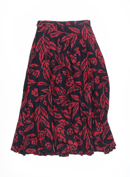 Alexon Women's Red Floral A-Line Skirt Size 12
