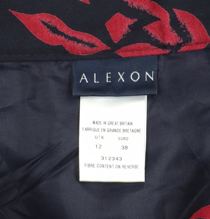 Alexon Women's Red Floral A-Line Skirt Size 12