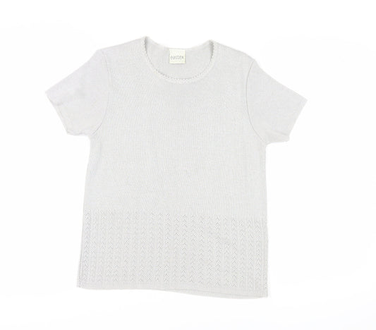Eastex Women's Ivory Pullover Jumper, M, Short Sleeve