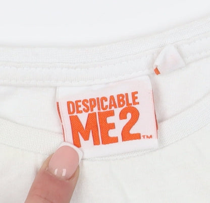Despicable Me 2 Girls White Minions T-Shirt, Size 7-8