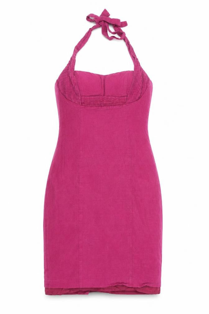 Alexon Women's Pink Silk-Linen Bodycon Dress, Size 12