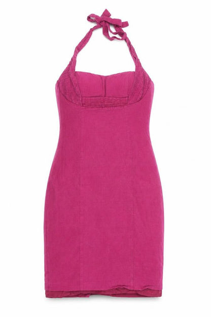 Alexon Women's Pink Silk-Linen Bodycon Dress, Size 12