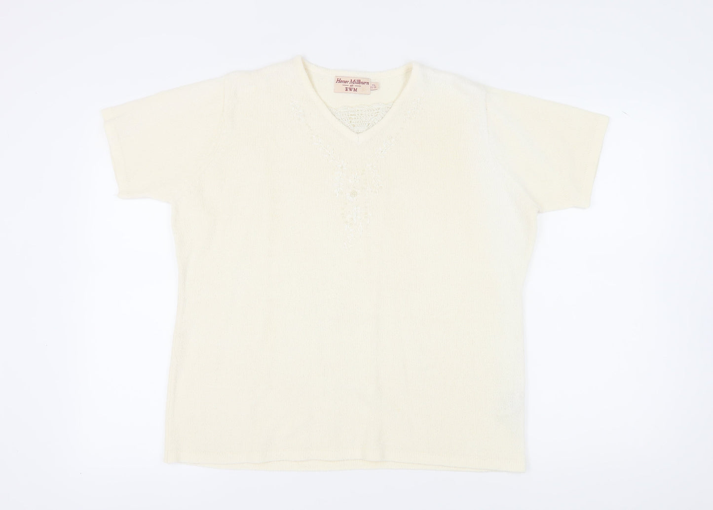 Womens UK Size 22-24 Honor Millburn at EWM Ivory Pullover Jumper
