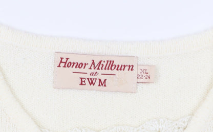 Womens UK Size 22-24 Honor Millburn at EWM Ivory Pullover Jumper