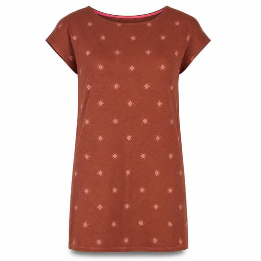 Front view of Boden Women's Brown Floral Shift Dress, size 10