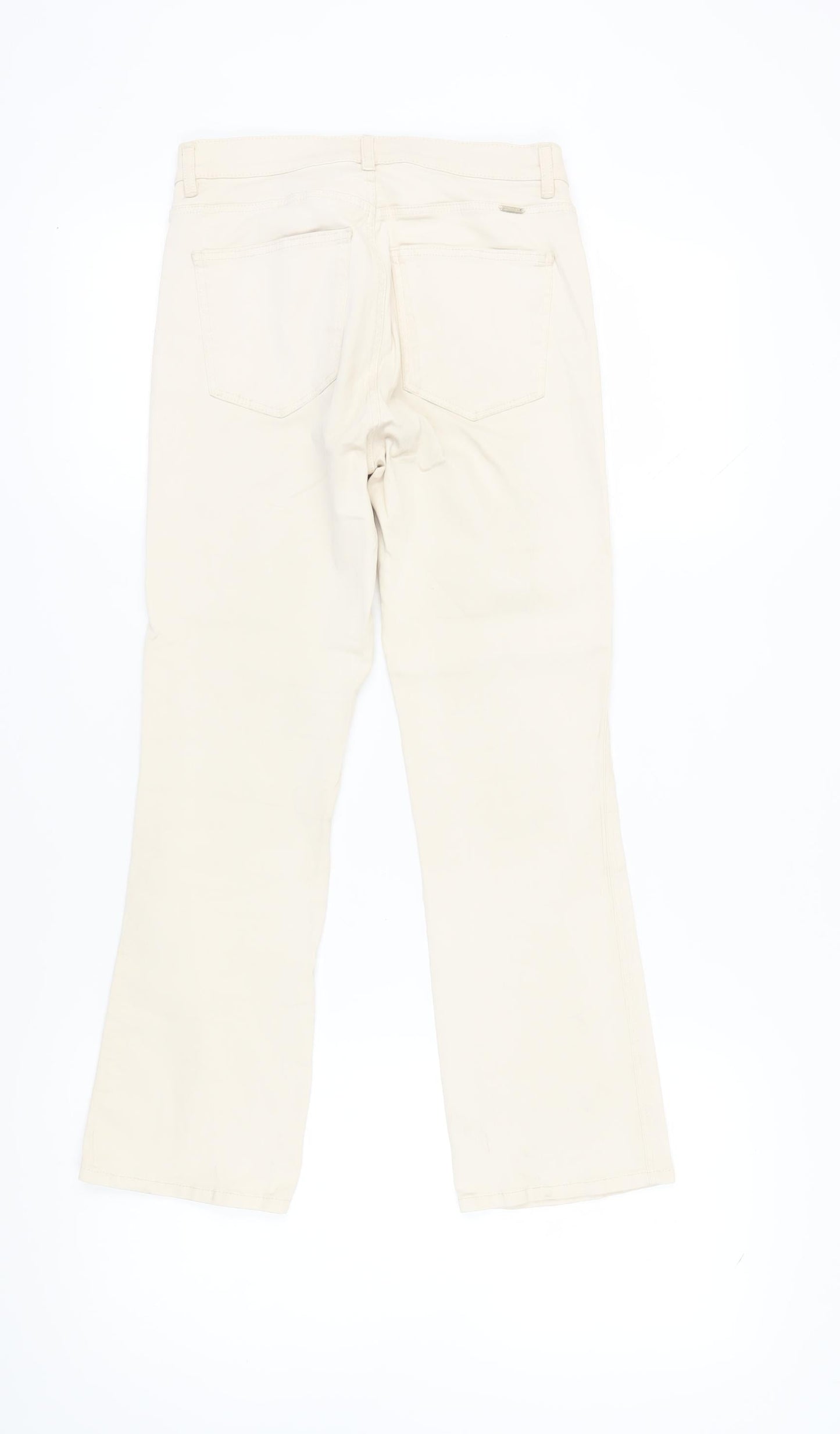 Womens UK Size 4 Massimo Dutti Regular Fit Casual Beige Trousers