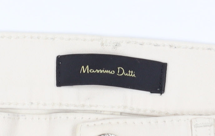 Womens UK Size 4 Massimo Dutti Regular Fit Casual Beige Trousers