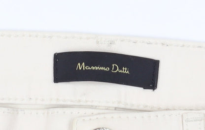 Womens UK Size 4 Massimo Dutti Regular Fit Casual Beige Trousers