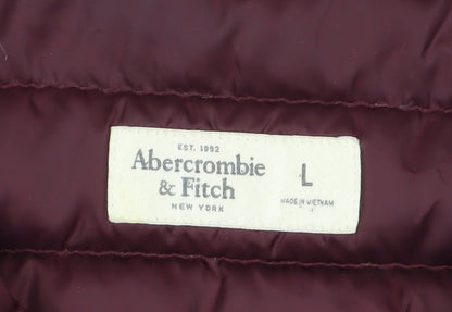 Abercrombie & Fitch Women's Red Puffer Jacket L