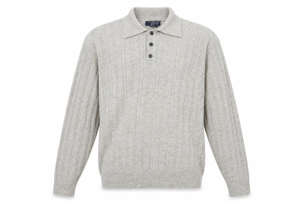 Mens UK Size M DOCKERS Beige Henley Jumper