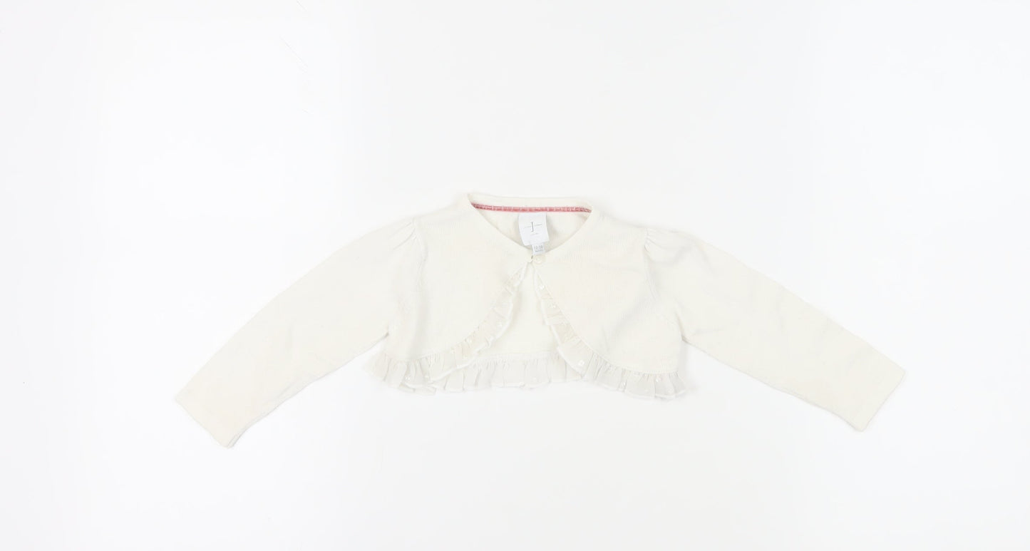 Jasper Conran Girls White Shrug 12-18 Months