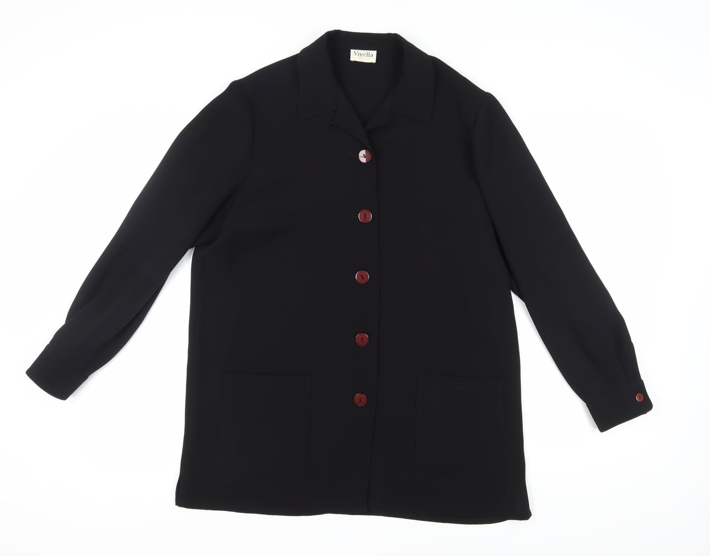 Viyella Women's Black Blazer, UK 14, Mid-Length, Elegant