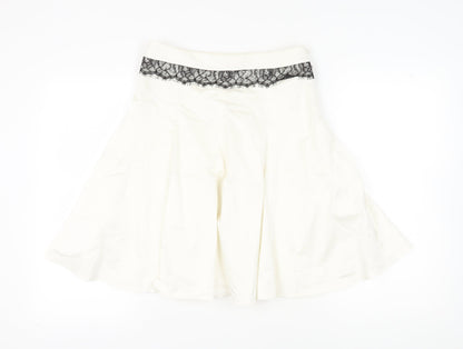 Karen Millen Women's White A-Line Skirt Size 10 Lace Accent