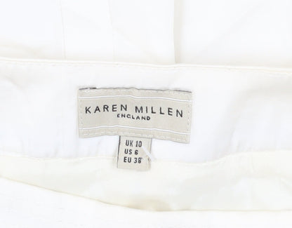 Karen Millen Women's White A-Line Skirt Size 10 Lace Accent