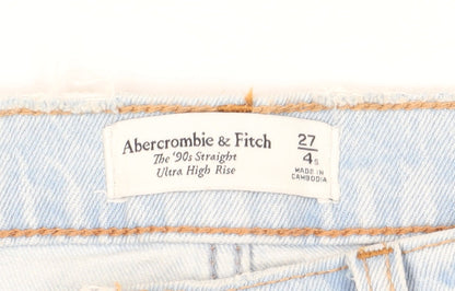 Abercrombie & Fitch Women's Blue High Rise Straight Jeans